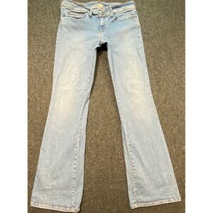 SO Jeans 13 Tall Womens Blue Flare Low Rise Stretch Y2K Embroidered Pocket